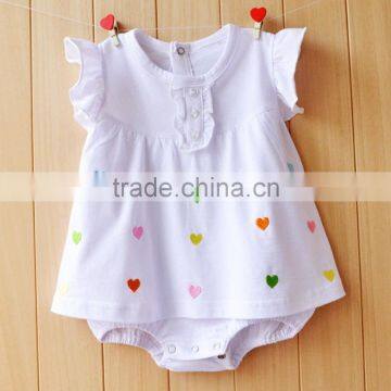 Latest Custom Newborn Girl Lovely Fashion Rompers 2017 Summer Kid Bodysuit Clothing Kint Wholesale Baby Girl Clothes Romper
