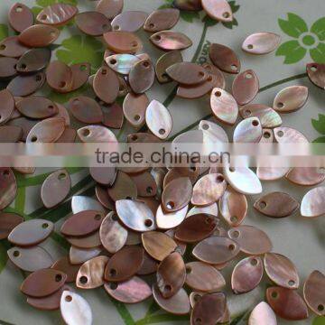 wholesale natural pteria penguin shell charms pendant 6*10 single hole leaf shape charms jewelry accessories 2017