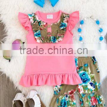 Girls Outfit 2 Pieces Boutique Clothing Set Kids Printed Cotton Baby Shorts Set photo-4