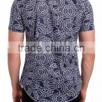 Ahead of Fashion Abstract-printing Men's Button up Collar Shirt Design With Labels