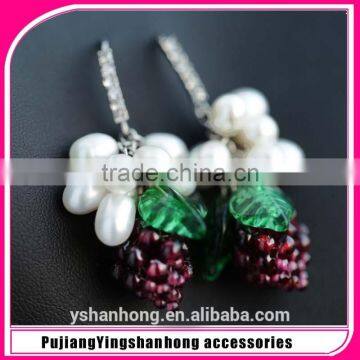 Unique Women Style Cascade Bead Natural Pearl Hook Earring Hanging Pearl Earrings Pendant for Women