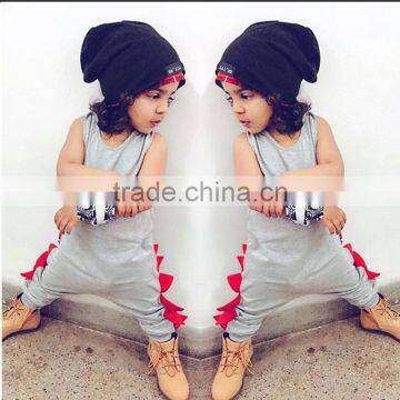 S17533A Boys Cotton Jumpsuit Newborn Summer Dino Dinosaur Kids Jumpsuits photo-2