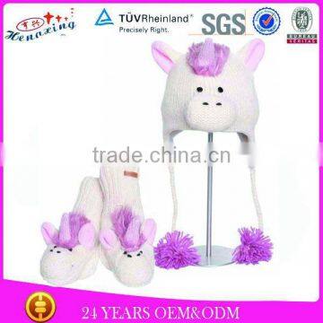 Unicorn wholesale knitted animal hats for kids