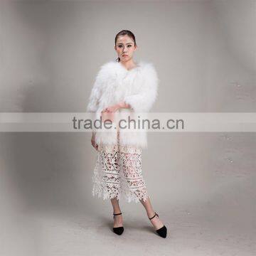 Myfur White Raccoon Fur Jacket Women Warm Winter Fur Jacket for Girls photo-2