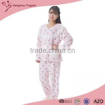 Eco-friendly soft anti-bacterial Pink Pajamas/100% Polyester Bathrobe