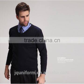 Juqian WOOL /POLYESTER Mixed Round Neck Black Mens Security Uniform Pullover Security Sweater photo-2
