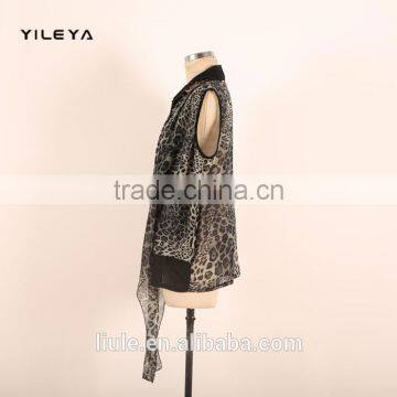 New Arrival Leopard Pattern Printed Ladies Loose Chiffon Style Blouse photo-2