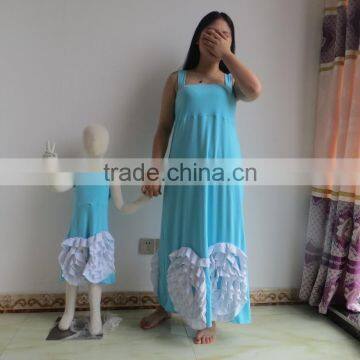 QL-49 Cotton Material for Mon and Baby Summer Dress With Big Flower Newest Design 2016 photo-2