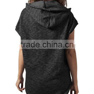 Ladies Melange Sleeveless PulloverTerry Hoody Jumper photo-4