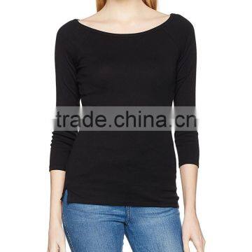 Women's Boat Neck 3/4 Raglan Sleeve T Shirt photo-5