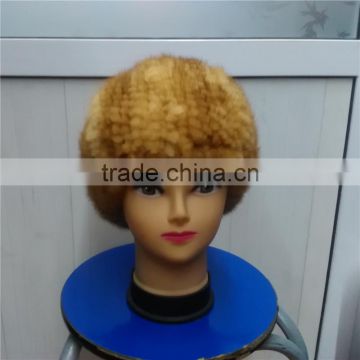 sell like hot cakes Fashionable Knitted Mink Fur Luxurious Mink Hat