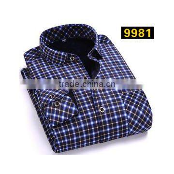 Custom Lined Plaid Flannel Warm Slim Fitted Hawaiian Shirt Latest Shirt Designs for Men 2015 photo-4