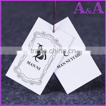 Custom High Quality Garment Paper Hang Tag With Flower Silk Ribbon photo-3