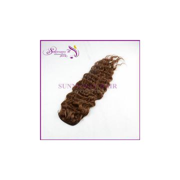 Wholesale Brown Loose Wave Virgin Malaysian Human Hair Ponytail Piece