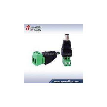 Green L type Screw 12V 2.1mm male 90 degree DC Power Connector jack