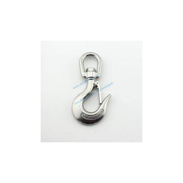 heavy duty stainless steel cargo snap hook crane lifiting hook with swivel fork marne hardware hooks