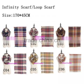 Stock Infinity Plaid Blanket Scarf 6 Colors,hot in USA