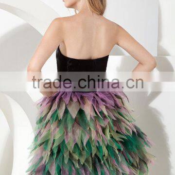 2017 Wholesale Simple Style Imitation Silk Mini-length Prom DressesED137 photo-4