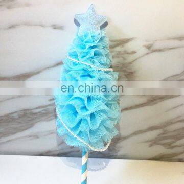 Creative Pink/Blue/Green Glitter Star Christmas Tree Cake Toppers Birthday Wedding Cake Decorations photo-5