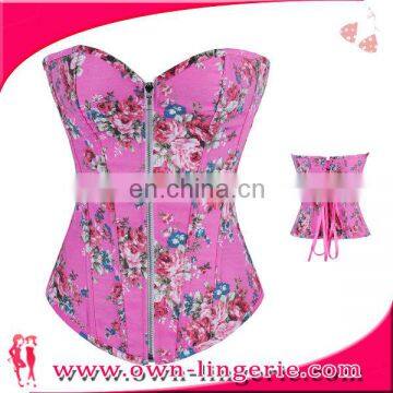 new arrival flower printed waist slimming corset for mature woman