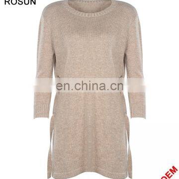 woolen tunic designs for ladies winter long dresses with long sleeves lace up sweater