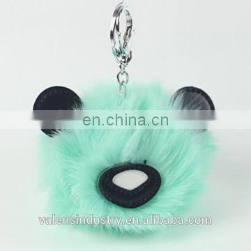 Charm Fashion Girls Handbag Pendant Fluffy Faux Fur 24 Hour Pom Pom Animal Shape Fur Pom Keychain photo-4