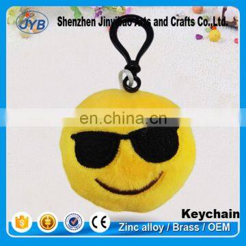 2017 hot Selling 6cm plush emoji keychain toy for festival gift