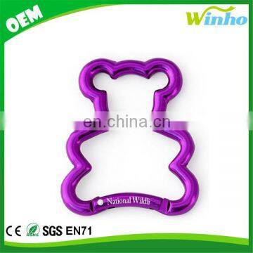 Winho Cute pink Teddy bear shaped carabiner hook