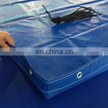 550gsm blue PVC tarpaulin trailer cage cover