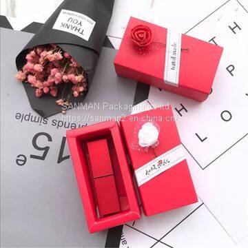 Square customized craft printed gift box with lid