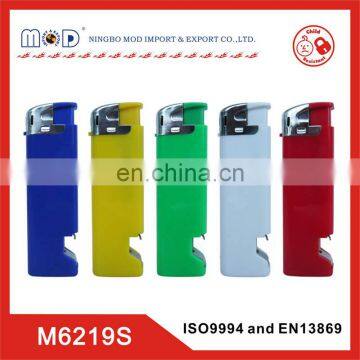 Europe standard promotional plastic lighter with bottle opener-lighter factory