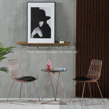 Modern Dining Room Furniture Armless Metal Mesh Chair photo-5