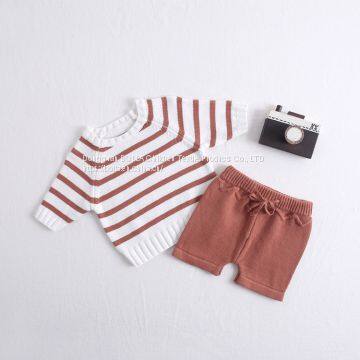2020 Fashionable Warm Newborn Baby Clothes Cute Striped Toddler Suit Clothes photo-2