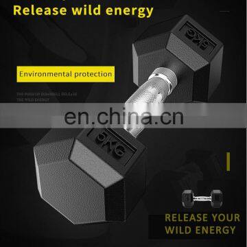 Factory Direct Sell Buy Hex Rubber Dumbbells Rack Pounds photo-4