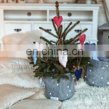 Hot Selling Big Felt Basket With Stars and Pompoms for Wholesale photo-6