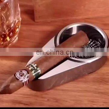 JF-044 HQ Customized Titanium Metal Cigar Travel Ashtray Cigarette Accessory Fashion Design Luxury Cigar Ashtray