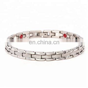 Silver and Gold Plated Stainless Steel Magnetic Bracelet Powerful Mens Magnetic Therapy Bracelet photo-2