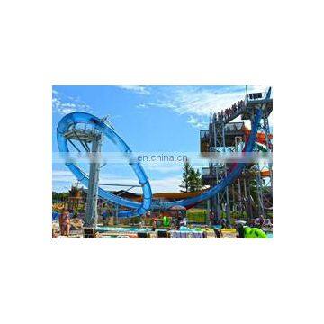 Transparent Fiberglass Slide For Resort Large Water Tube for Water Park Loop Slide In Water Parks
