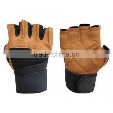 Weightlifting Fitness Training Fancy Brown Leather Gloves - Men / Women