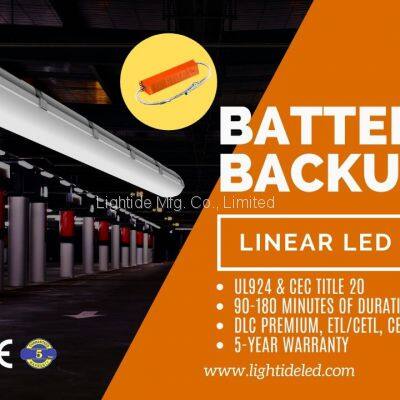 Lightide 8' Vapor-Tight Emergency LED High Bay Lights Battery Backup, DLC /CE For 5 Years Warranty photo-2