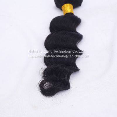 Natural Black Loose Deep Wave Human Hair Bunldes Hair Extensions photo-3