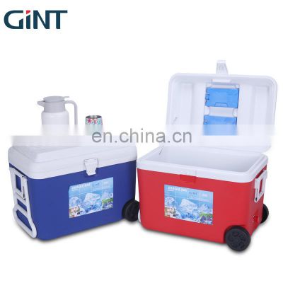 2021 Gint Custom  golf Portable Plastic Promotion wheeled cooler box for outdoor large trolley Wholesale  Ice box