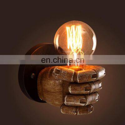 American Industrial Style Retro Creative Resin Fist Led Wall Lamps for Decoration