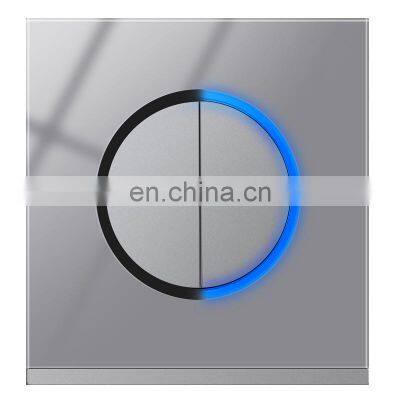 Random Click On / Off Wall Light Switch With LED Indicator Pass Through Switch Switched ABS Panel,2 Gang 2 Way photo-3