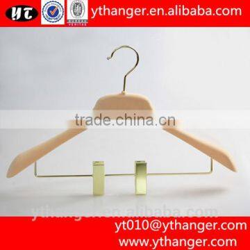 YY0492 thin velvet hanger women t shirt velvet clothes hanger with clips