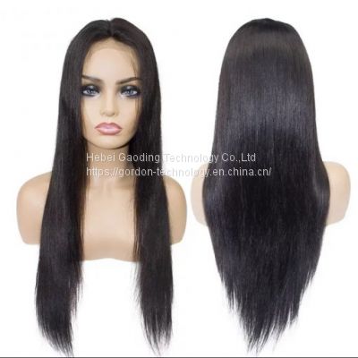 Wholesaler of Natrual Color Long Straight Remy Human Hair Full Lace Wig