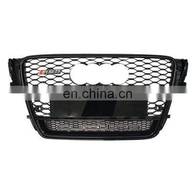 RS5 Front grill for Audi A5 S5 Refit part black auto body kit front grille for audi S5 RS frame quattro style 2008-2012