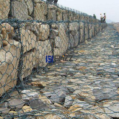 PVC Coated Galvanized Double Twisted Hexagonal Steel Wire Mesh for Soil Retaining Wall