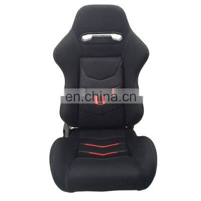 Black suede red patch with black stitching racing seat universal car use