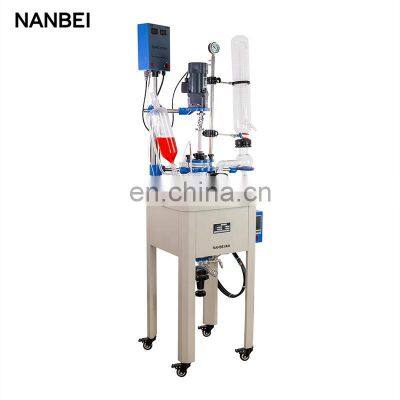 laboratory high pressure 10L chemical single wall layer glass reactor